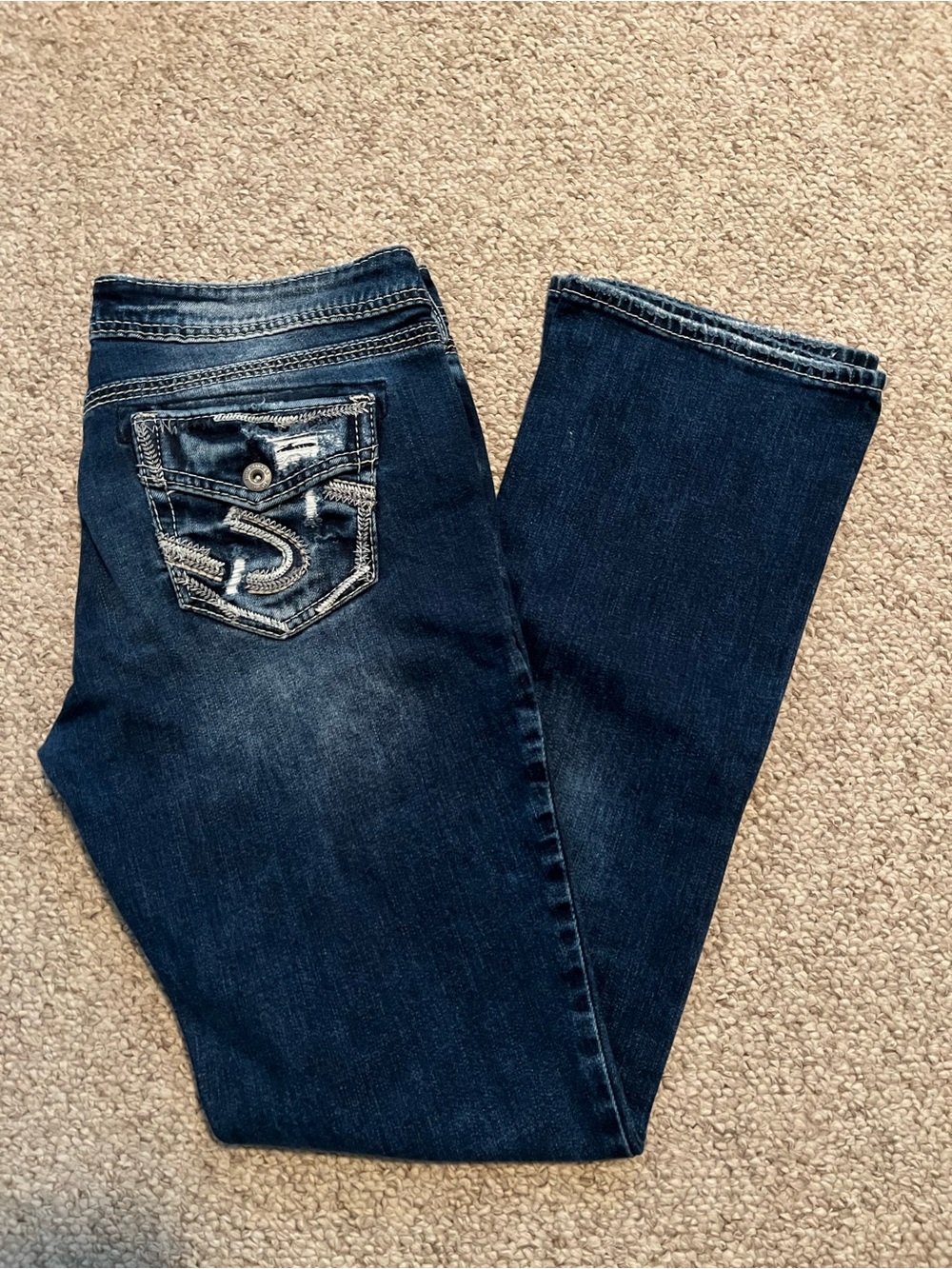 Silver Jeans Dark Indigo Bootcut Jeans 39x33